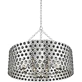 Eight Light Pendant Polished Silver Finish with Clear Glass with Handblown Glass Crystal Allegri Lighting 032252-014