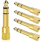 Aqdocvf 5-Pack 3.5mm to 1/4" Adapter, Gold Plated Headphone Jack Adapter, 1/4" to 3.5mm Adapter, Stereo Audio Headphone Adapt