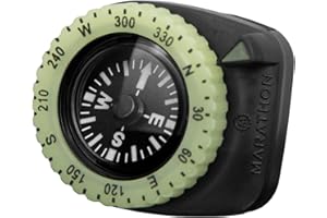 Marathon Military Grade Clip-On Wrist Compass | Glow in The Dark Luminous Bezel | SERE Survival Evasion Resistance Escape | Northern Hemisphere Version