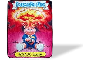 JUST FUNKY Garbage Pail Kids Adam Bomb Large Fleece Throw Blanket | Official Garbage Pail Kids Throw Blanket | Inspired by The Garbage Pail Kids Trading Cards | Measures 60 x 45 Inches
