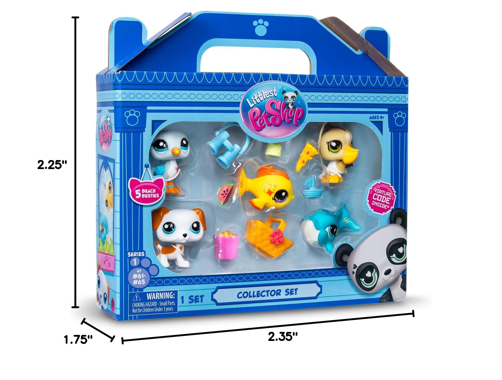 Littlest Pet Shop, Collector Set, Beach Besties Theme - Gen 7, Pets #61 to #65, Authentic LPS Bobble Head Figure, Collectible Imagination Toy Animal, Kidults, Girls, Boys, Kids, Tweens Ages 4+