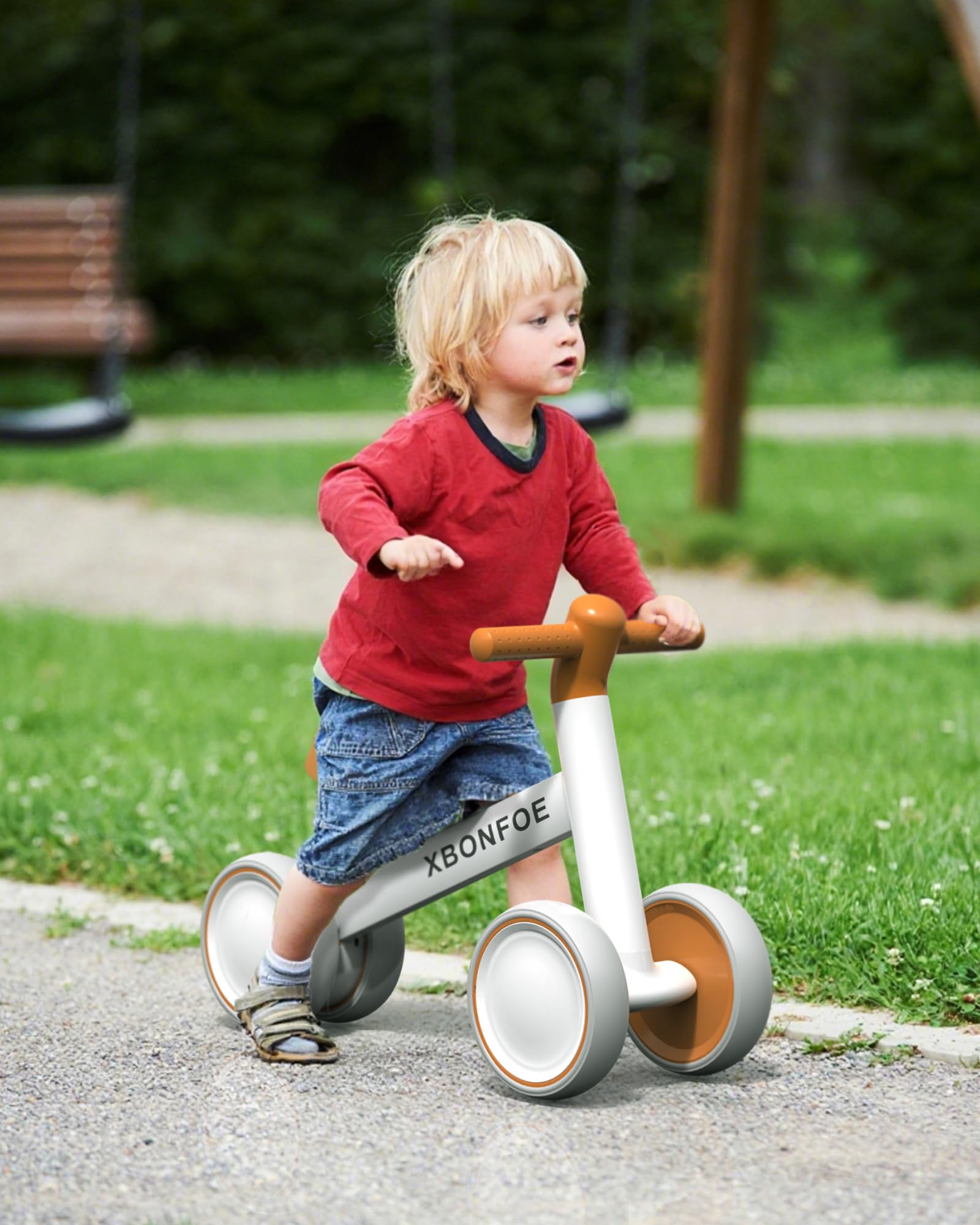Baby Balance Bike for 1 Year Old Boys Girls, 10-24 Month Toddler Balance Bike, Baby Bike with No Pedal 4 Silence Wheels, First Ride on Toys with Adjustable Soft Seat, First Birthday Gifts