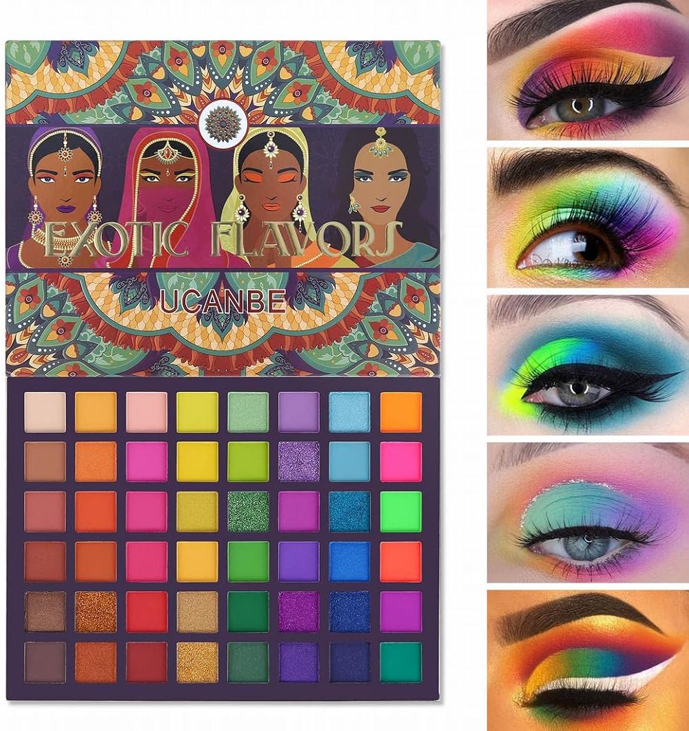 UCANBE Exotic Flavors Neon Eyeshadow Palette 48 Colorful Pigmented Palette