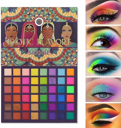 UCANBE Exotic Flavors Neon Eyeshadow Palette 48 Colorful Pigmented Palette