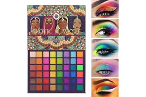 UCANBE EXOTIC FLAVORS Neon Eyeshadow Makeup Palette - 48 Colorful High Pigmented - Rainbow Matte Shimmer Glitter Eye Shadow Make Up Pallet Gift Set