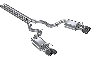 MBRP Exhaust S72093CF Cat Back Performance Exhaust System Dual Quad Split Rear Exit 3 in. Tubing Active Exhaust T304 Stainless Steel w/Quad 4 in. Carbon Fiber Tips Cat Back Performance Exhaust System