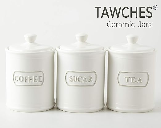 Amazon Com Canisters Sets For The Kitchen Airtight White Kitchen