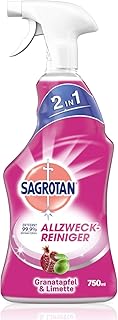 Sagrotan Allzweck-Reiniger Granatapfel & Limette – Desinfektionsmittel für die zuverlässige Reinigung von Oberflächen – 1 x 750 ml Sprühflasche mit neuem Sprühkopf