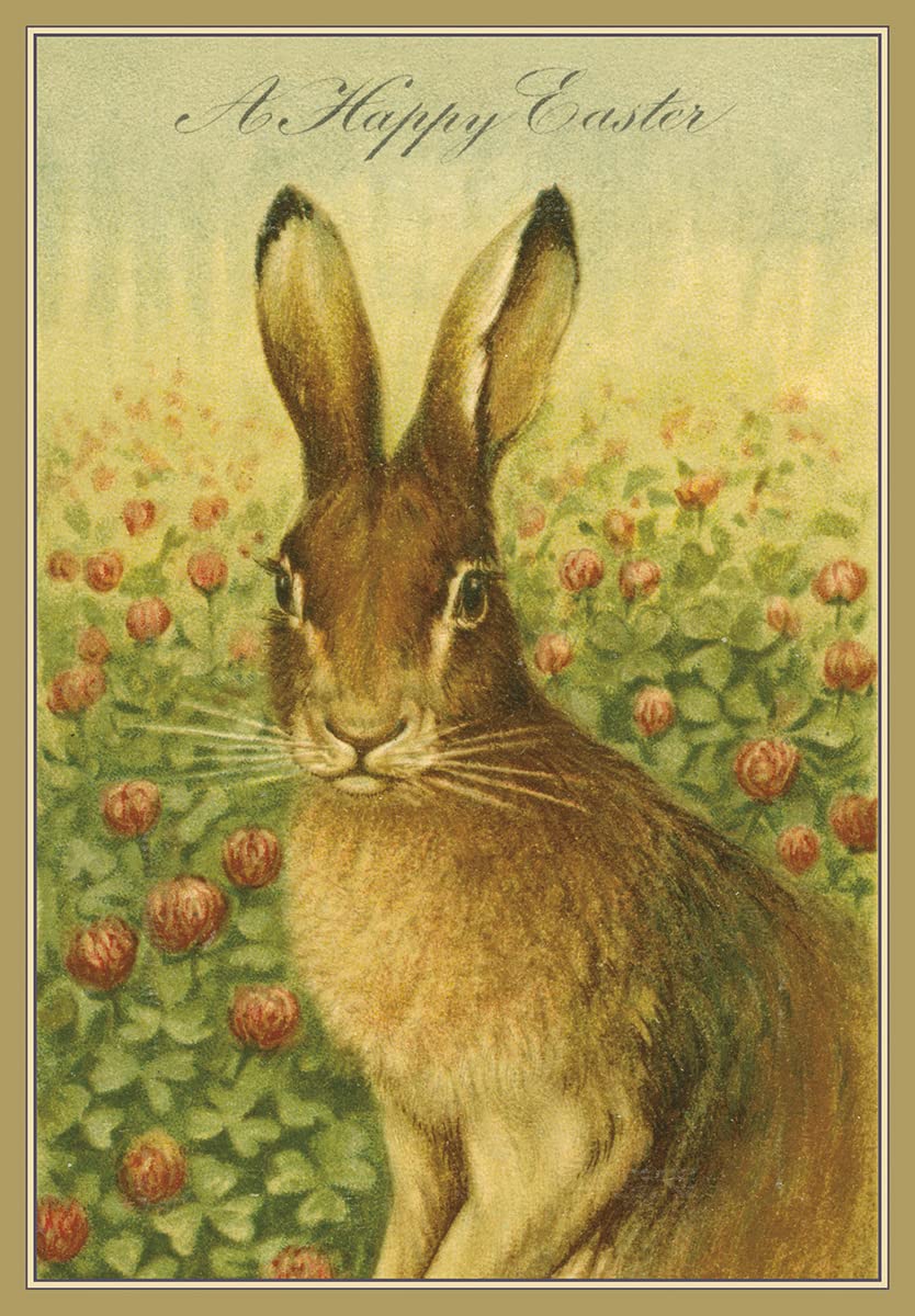 Caspari 5 Greeting Cards Notelets Blank & envelopes - Easter cards - Happy Easter Bunny - 10 x 15 cm closed