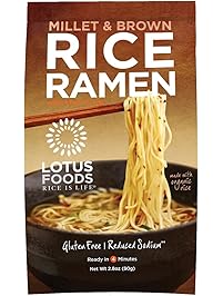 Lotus Foods Rice Ramen Noodles, Millet and Brown Rice with Miso Soup, 2.8 oz, 10 Count