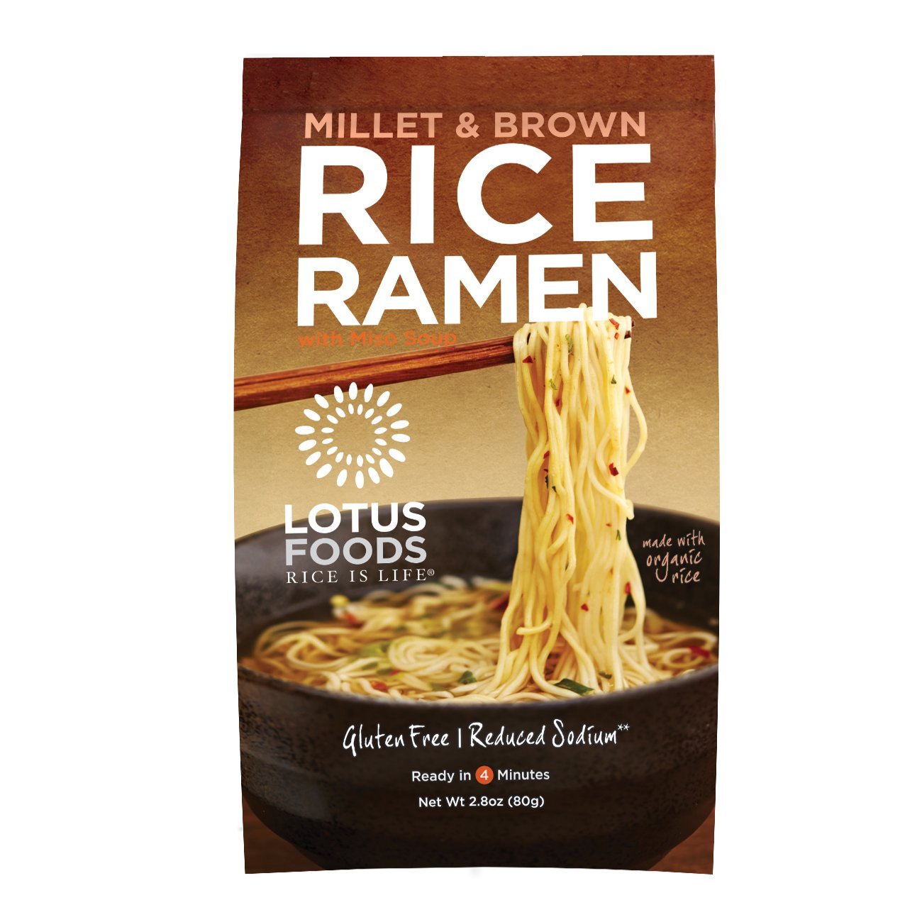 Lotus Foods Organic Rice Ramen Noodles, Millet and Brown