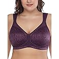 Deyllo Women's Full Coverage Plus Size Comfort Minimizer Bra Wirefree Non Padded