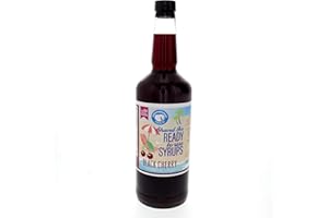 Hypothermias Black Cherry Ready to Use Quart (32 Fl. Oz) Hawaiian Snow Cone Syrup - Shaved Ice Flavors - Non-GMO, 100% Pure Cane Sugar