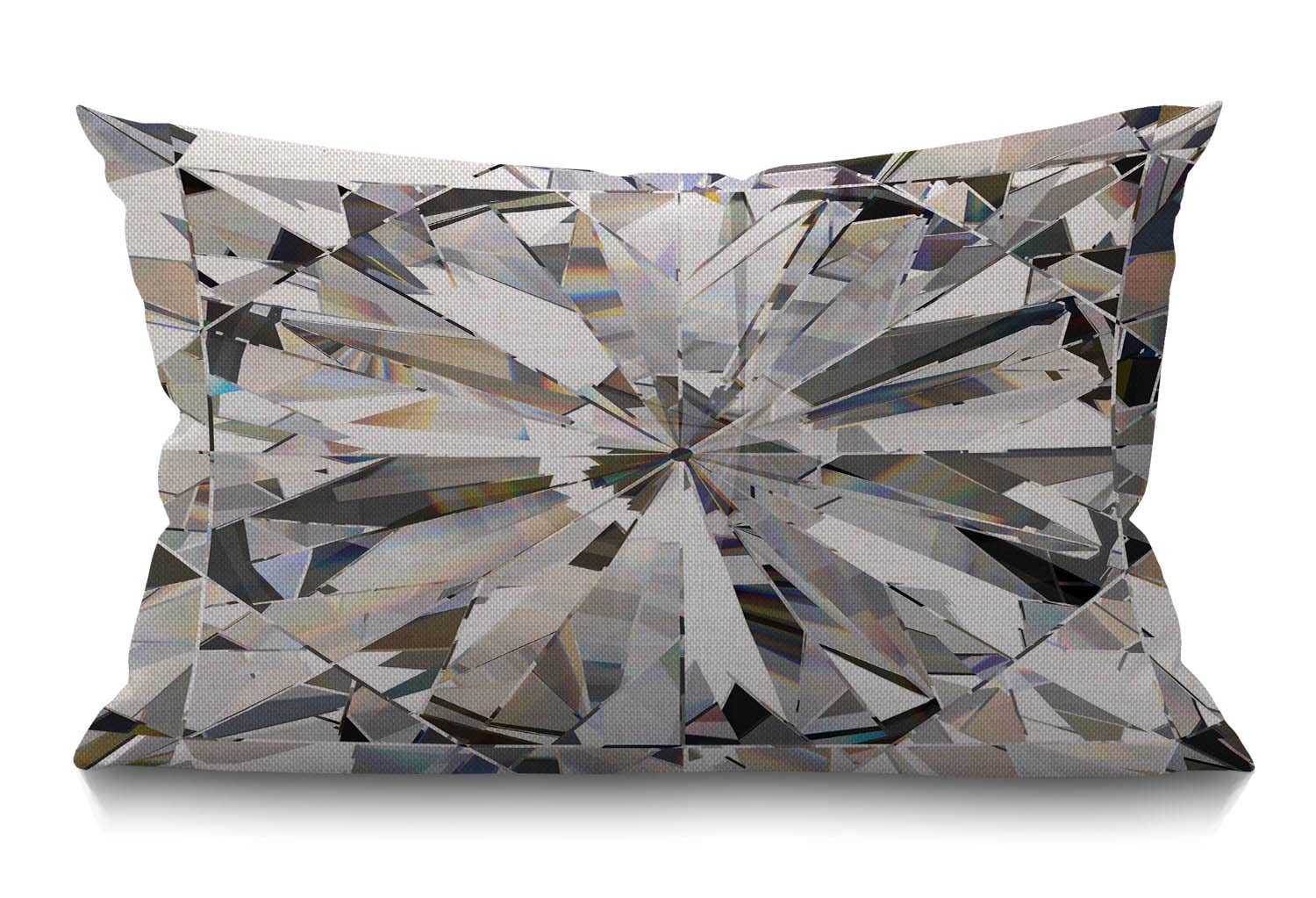 BGBDEIA Abstract Diamond Crystal Pattern Decorative Linen Cushion Covers 30 x 50 cm (12" x 20") Rectangular Throw Pillow Covers for Garden Patio Living Room Couch Sofa