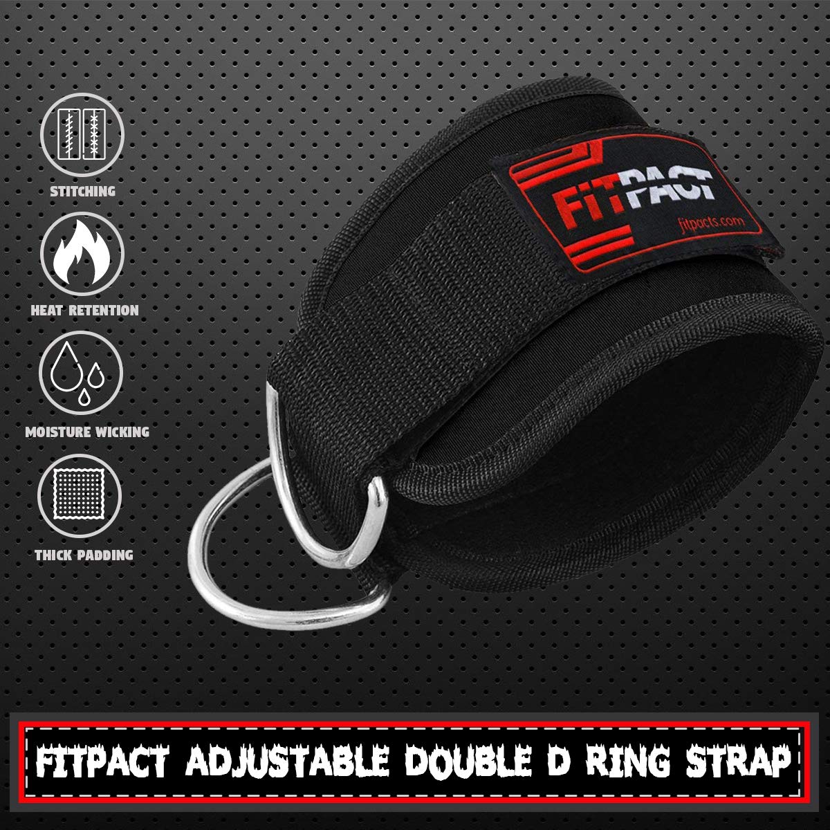FITPACT Ankle Straps Cable Machine Cuff Pulley Attachment Adjustable Hook And Loop D Ring Gym FITPACT Ankle Straps Cable Machine Cuff Pulley Attachment Adjustable Hook And Loop D Ring Gym