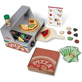 Melissa &amp; Doug Top &amp; Bake Wooden Pizza Counter Pretend Play Set | 41 Pieces, Wooden Pizza Countertop and Oven, Felt &amp; Wood Toppings, Pretend Play Cooking Toy, Preschool Toys for Kids, Ages 3+