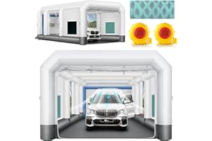 GORILLASPRO Inflatable Paint Booth 26x15x10Ft,Inflatable Spray Booth with (750W + 950W) Blowers,Upgrade Air Filter System Environment Friendly,More Durable Portable Spray Painting Tent Booth