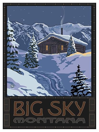 Amazon Com Big Sky Montana Winter Mountain Cabin Travel Art Print