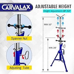 CARVALAX V-Head Pipe Jack Stand, 28"-52" Adjustable