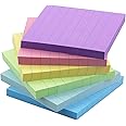 Early Buy Lined Sticky Notes with Lines 4x4 Self-Stick Notes 6 Candy Color 6 Pads, 60 Sheets/Pad