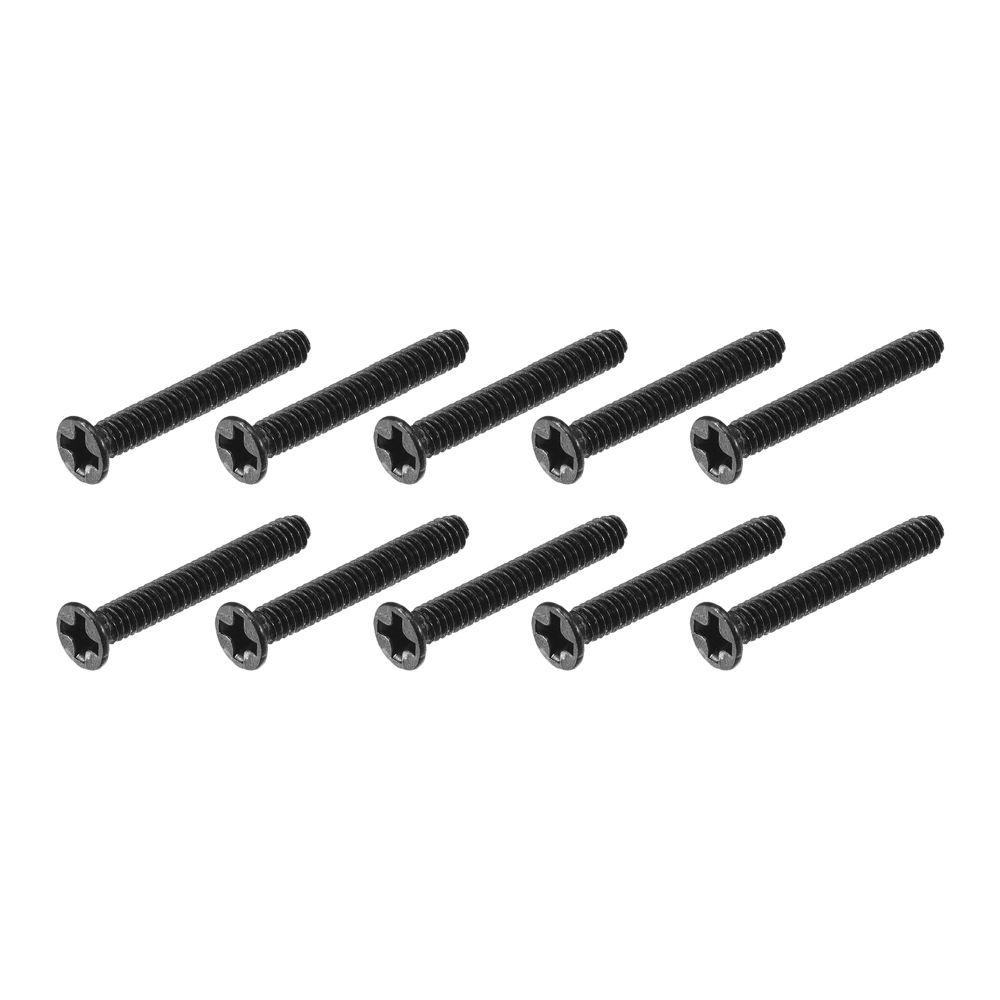 METALLIXITY Phillips Flat Head Screws (M2 x 16mm) 150Pcs, Carbon Steel Machine Screws - for Glasses Watch and Other Small Electronics, Black