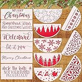 14Pcs Large Christmas Stencils, Reusable Stencil for Painting on Wood, Holiday Christmas Stencil Xmas Painting Stencils for W