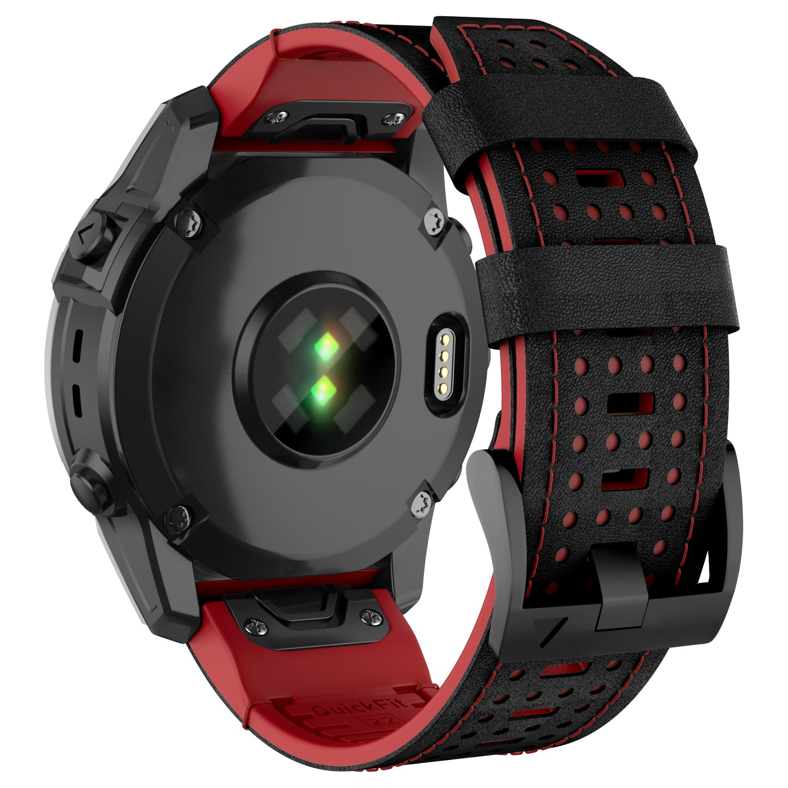 ISABAKE Leather Strap for Fenix 7X/6X Pro/5X Plus, 26mm QuickFit Watch Replacement Band