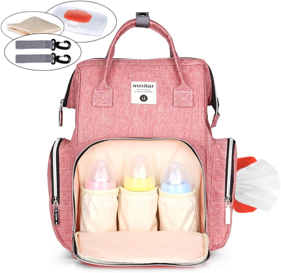 Diaper Baby Bag Backpack Waterproof Large Capacity Insulation Nursing Nappy Bags