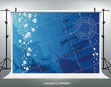 Amazon Com Background Underwater With Sharks Old Ship And Deep