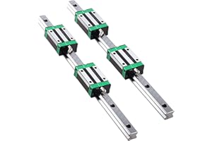 CHUANGNENG Linear Rail 2PCS HGR20 300mm Linear Guide Rail HGH20CA HGH20 Linear Slide Rail + 4PCS HGH20CA Carriage Slider Block CNC Kit for DIY CNC Routers Lathes Mills