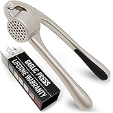Zulay Kitchen Premium Garlic Press Set - Rust Proof & Dishwasher Safe Professional Garlic Mincer Tool - Easy-Squeeze, Easy-Cl