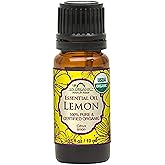 US Organic 100% Pure Lemon Essential Oil - USDA Certified Organic, Cold Pressed - W/Euro droppers (More Size Variations Available) (10 ml)