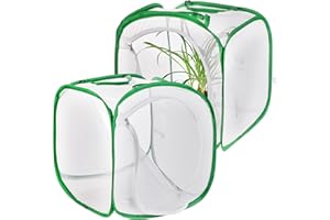 2 Pack Collapsible Caterpillar Habitat, Monarch Butterfly Cage Habitat with 5 Mesh Panels for Airflow Pop Up Butterfly Kit, 3