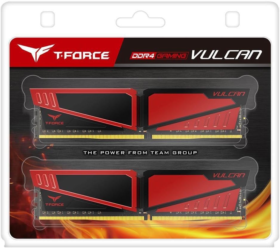 Team T-Force Vulcan 16GB (2 x 8GB) 288-Pin SDRAM DDR4 3000 (PC4 24000) Memory TLRED416G3000HC16CDC01