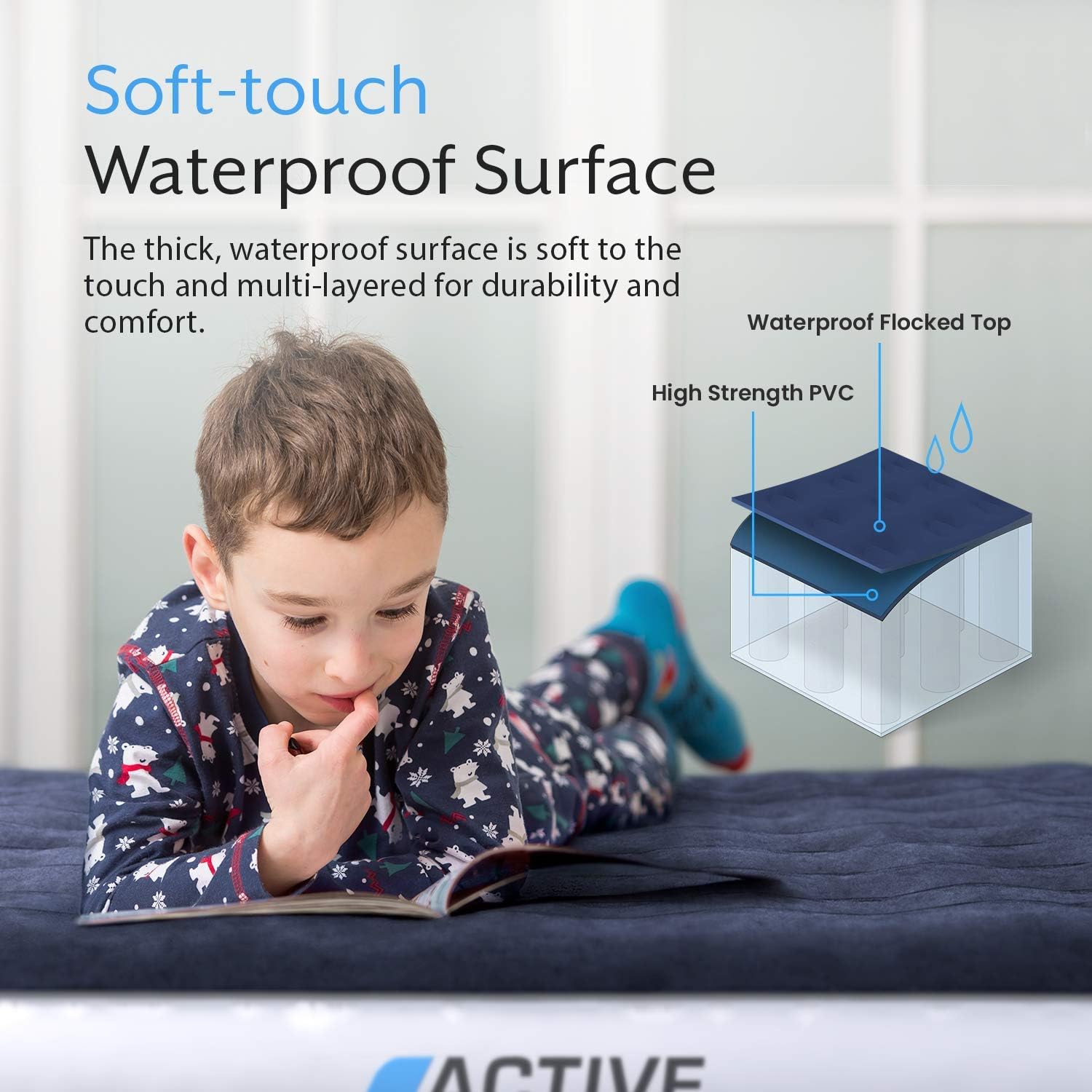 Active Era Luxury Camping Air Mattress with Built in Pump - Queen Air Mattress with USB Rechargeable Pump, Integrated Pillow, Travel Bag - Air Mattress for Tent Camping: Furniture & Decor