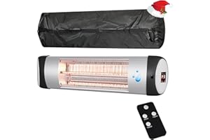 DANLUKE Outdoor Heater for Patio, 1500W Wall-Mounted Heater, Patio Heaters for Outdoor Use, 24H Timer, Waterproof, Carbon Fiber Tube, for Backyard Gazebo Garage Black