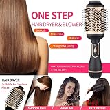 Torchtree Hair Dryer Hot Air Brush 4 in 1 Ionic Styler Straightener Curler Gold view 2