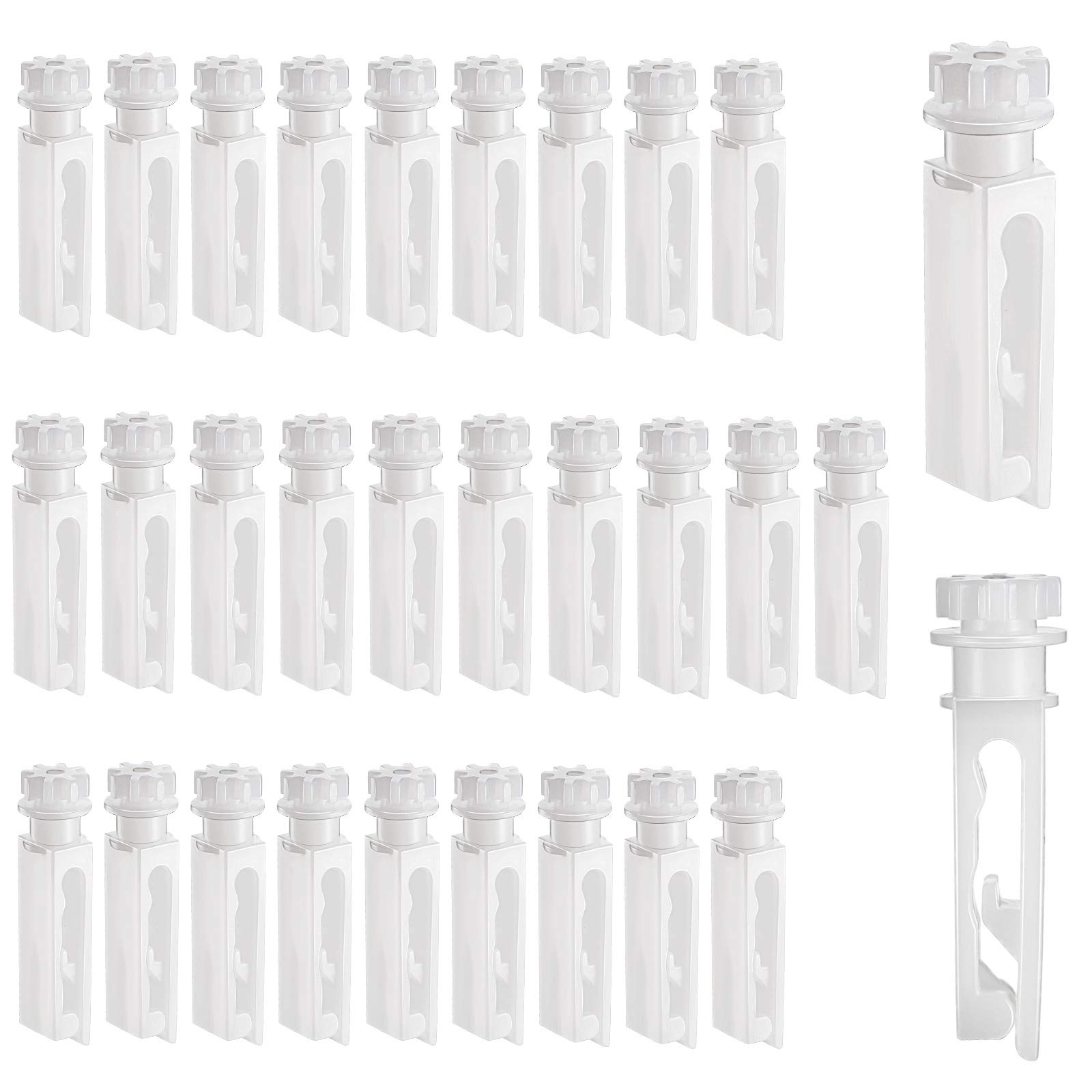 Vertical Blind Replacement Parts Repair Tabs White Stems for Window Carrier Vertical Blinds Curtain Accessories(30 Pieces)