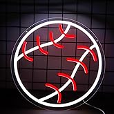 WittyRhE Baseball Neon Lights Dimmable Sport LED Signs Wall Decor for Living Room Bedroom Man Cave Home College Club Shop Birthday Party Gift Art for Kids Fans-12.2 x 12.2IN-USB Powered-Acrylic