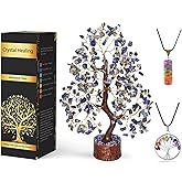 NARIBABU Lapis Lazuli Tree, Crystal for Positive Energy, Feng Shui Stones, Spiritual Gifts, Gemstone Bonsai, Tree of Life Decor, Good Luck Gems