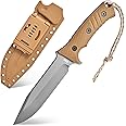 Gtkii GTK2 Fixed Blade Knife AUS-10 Steel Blade Nylon Fiberglass Handle Full Tang EDC Tool Knifes for Outdoor Camping Survival Adventure Bushcraft (brown)