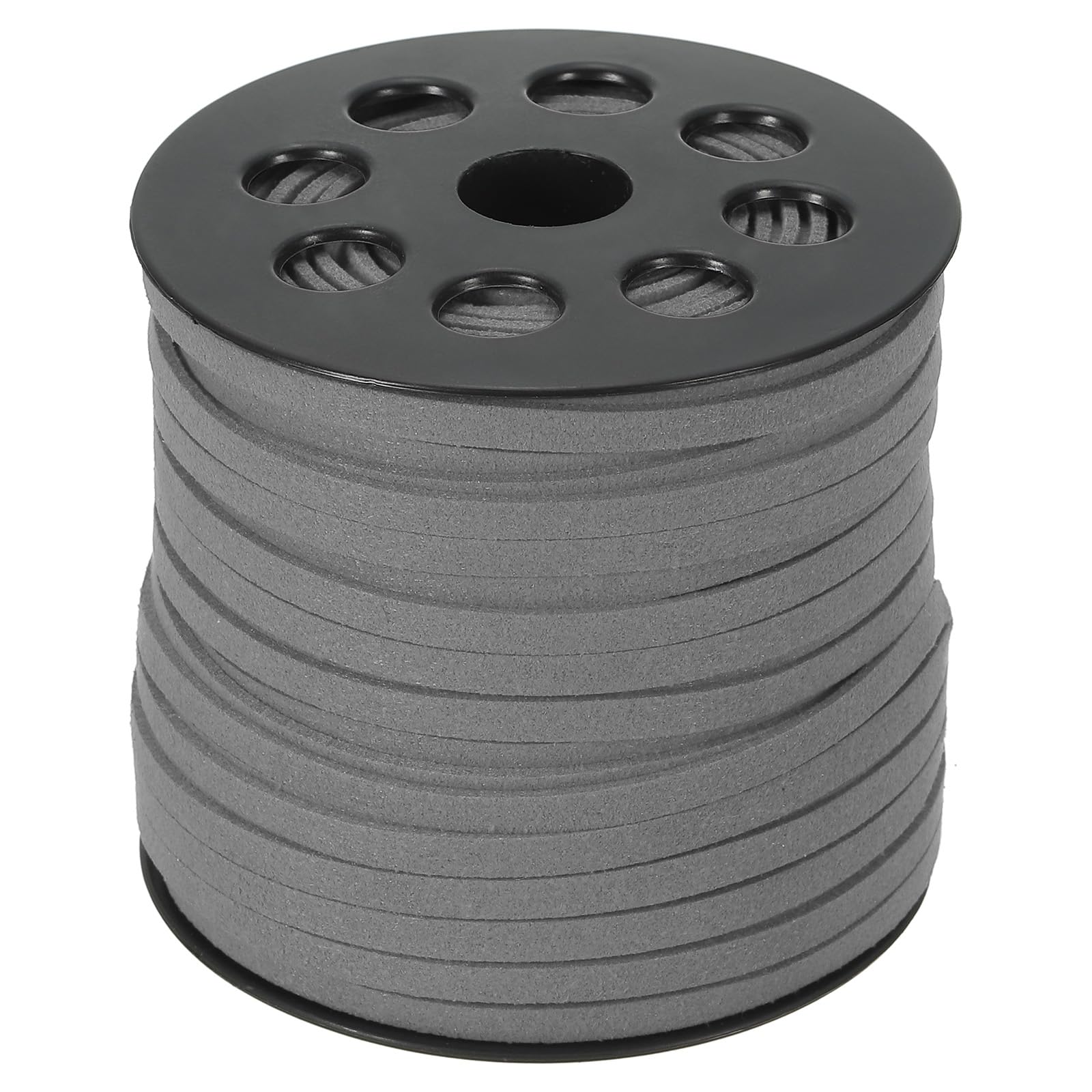PATIKIL Suede Leather Cord 5 mm 50 Yard, Faux Suede Cord Flat Leather String with Roll Spool for Necklace Bracelet Beading Jewelry Making, Dark Gray