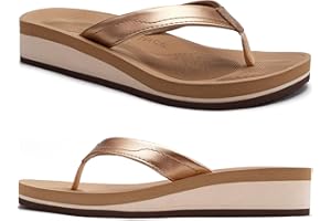 COFACE Flip Flops for Women With Comfortable Arch Support Ladies Fashion Platform Thong Sandals Soft Yoga Mat Sole For Beach/Indoor Outdoor