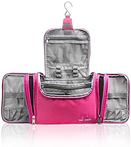 TRAVANDO XXL Toiletry Bag for Women"MAXI" with Hanging Hook - Large Wash Bag - Many Pockets - Travel Set, Travel Toiletry Kit Cosmetics Makeup Big Toilet Organizer Suitcase Luggage