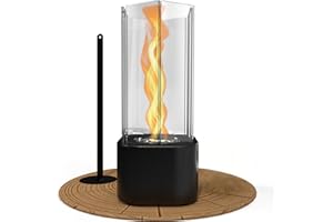 GLANZFEUER Tabletop Fire Pit - US Patent Design - Unique Spiral Flame Fireplace, Safer Burning with Gel Fuel, Gift for Birthday Parties & Movie Nights, Premium Home Decoration Gift (Gel was not Included)
