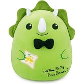 Ring Bearer Triceratops Stuffed Animal - Will You Be My Ring Bearer | Cute Ring Security Wedding Dinosaur Plush Toy for Boys,Ring Bearer Proposal Gifts from Bride Groom for Wedding Proposal