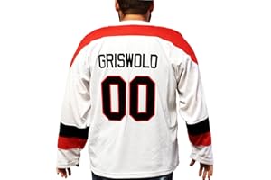 MY PARTY SHIRT Clark Griswold #00 Hockey Jersey - Christmas Movie Gift - Chicago Team Ice Uniform White Sweater Party - 80s Holiday Costume