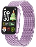 MorePro Health Fitness Tracker with Blood oxy-gen Monitor and 24/7 Heart Rate and Blood Pressure, Sleep Monitor, 120+ Sport Modes Waterproof Fitness Watch for Women Men Android iOS, Orchid Purple