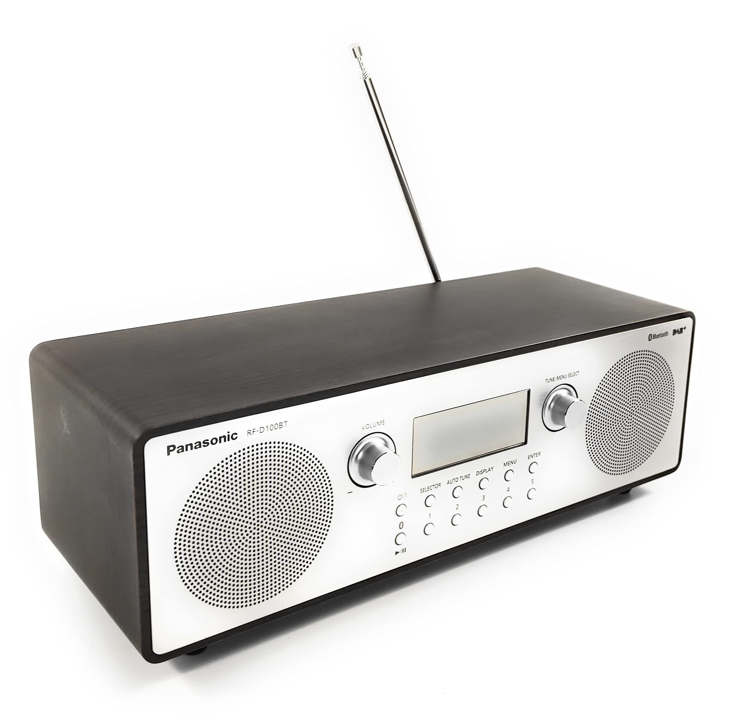 Panasonic RF-D100BTEGT Digital Radio in Retro Design (Stereo Sound, DAB+, FM Tuner, Mains and Battery Operated, Bluetooth, AUX) Brown/Silver