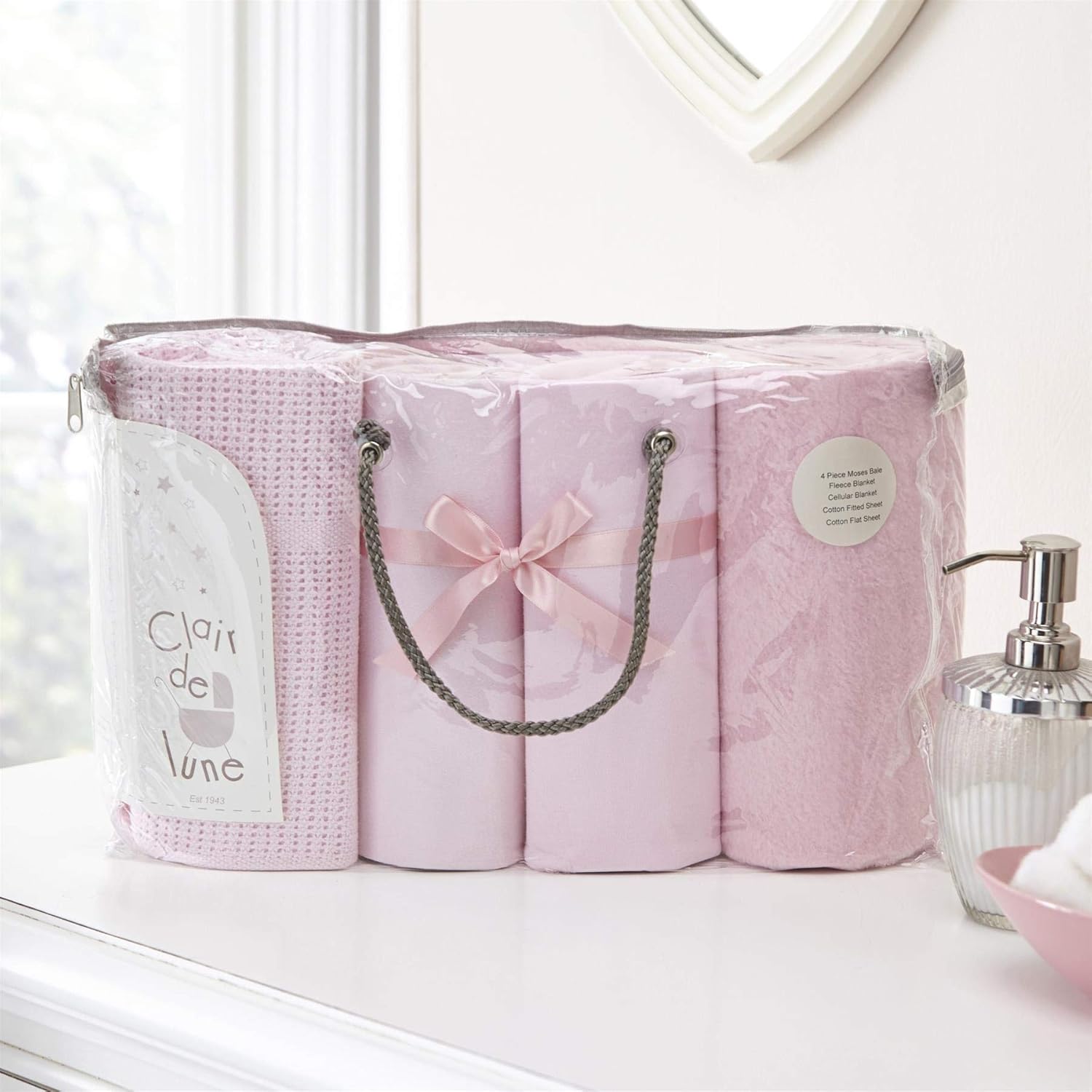 clair de lune moses basket sheets and blanket set